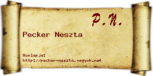 Pecker Neszta névjegykártya